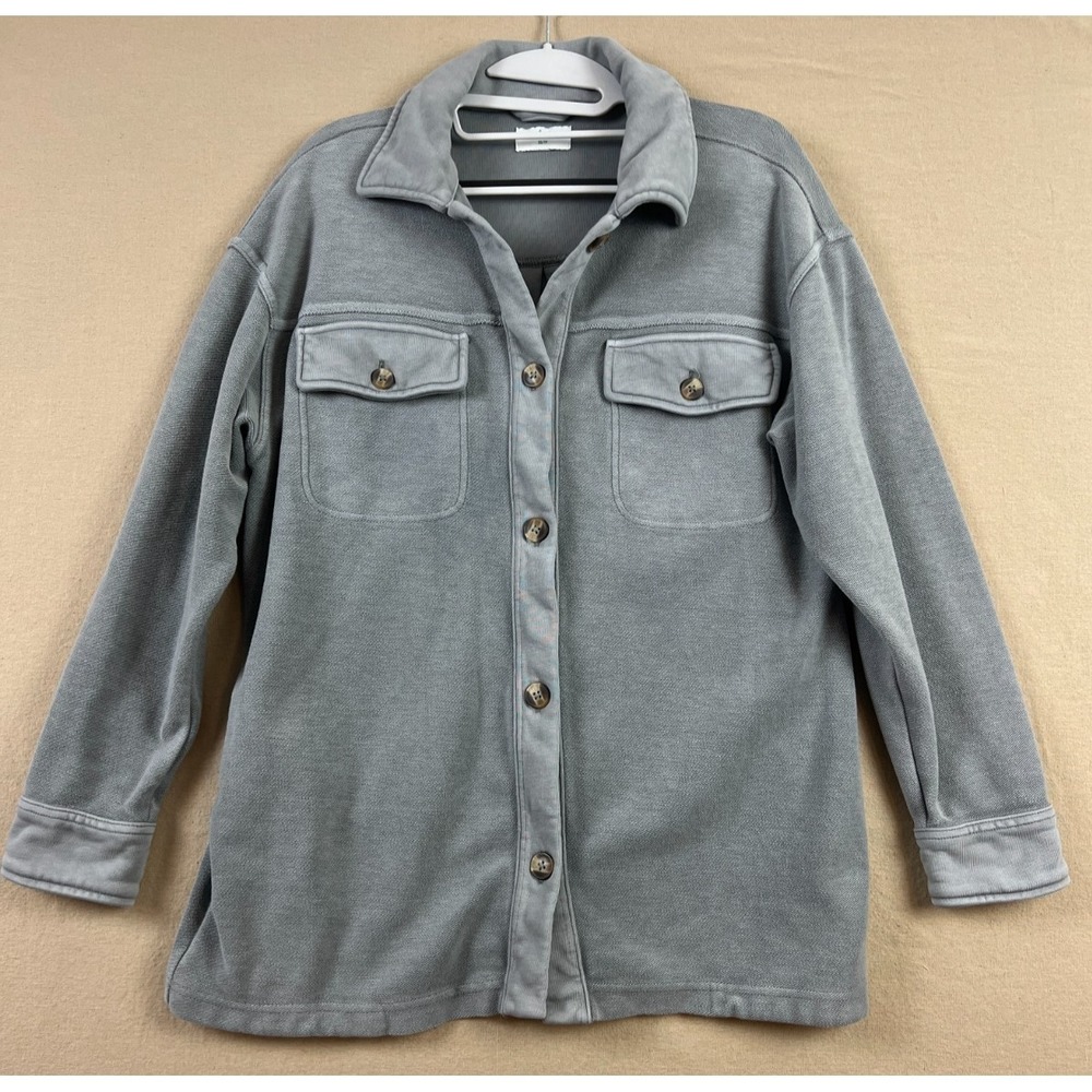 AERIE Women's XS Oversized Trucker Shacket Gray Gorpcore Casual Streetwear
